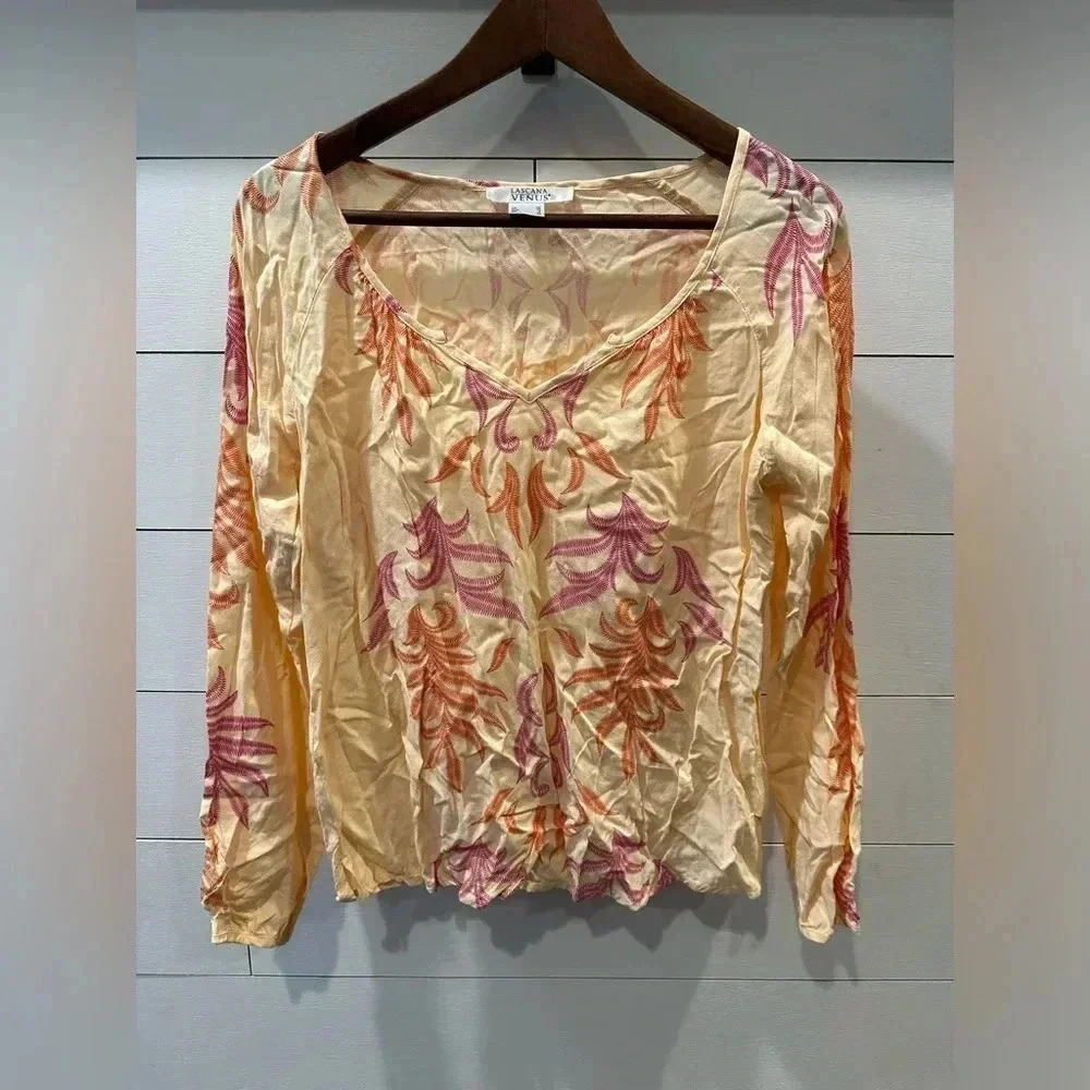 Lascana Venus Orange/ Pink Shirt- Size XS